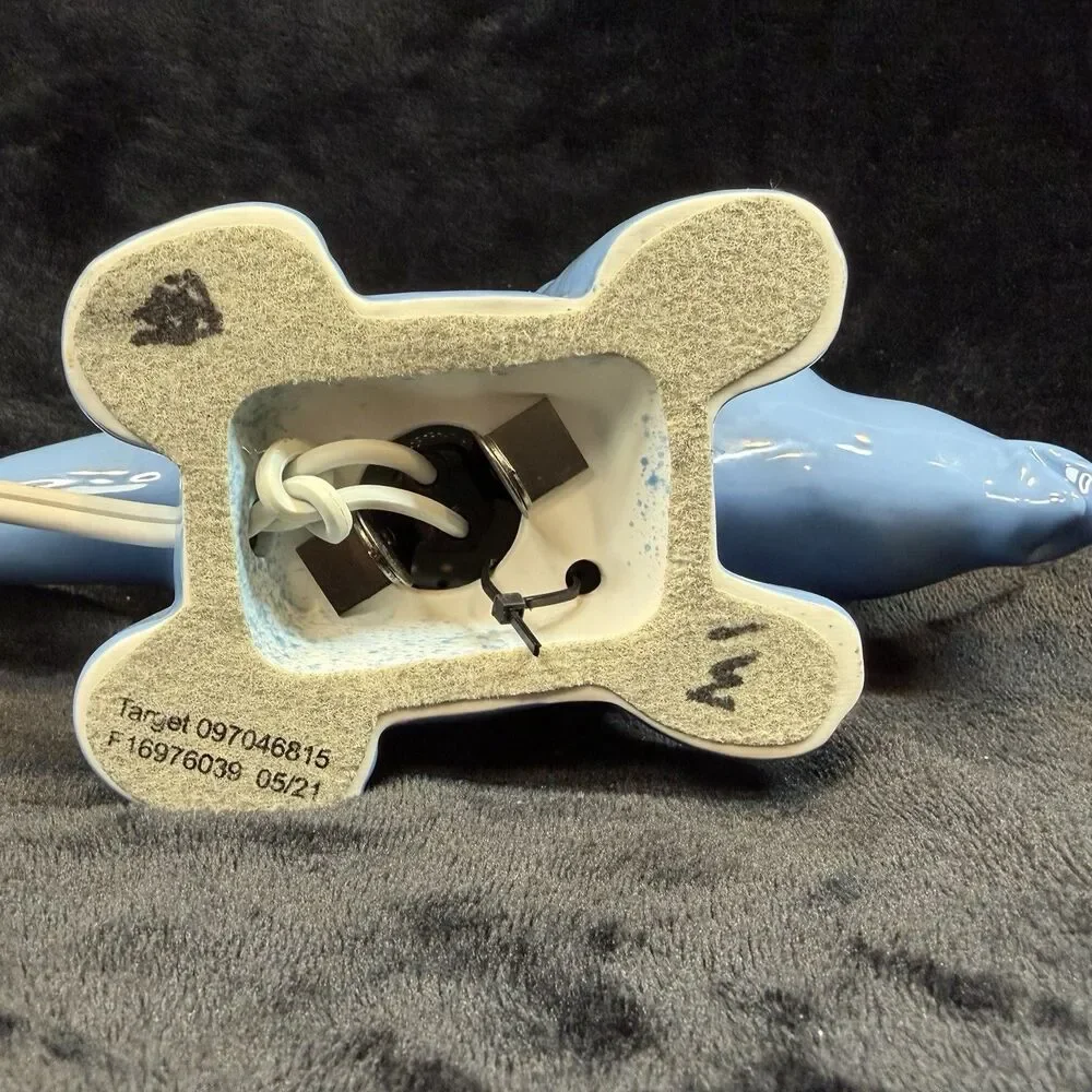Dinosaur Triceratops Night Light Blue Desk Lamp Decor Plug In Children’s Bedside